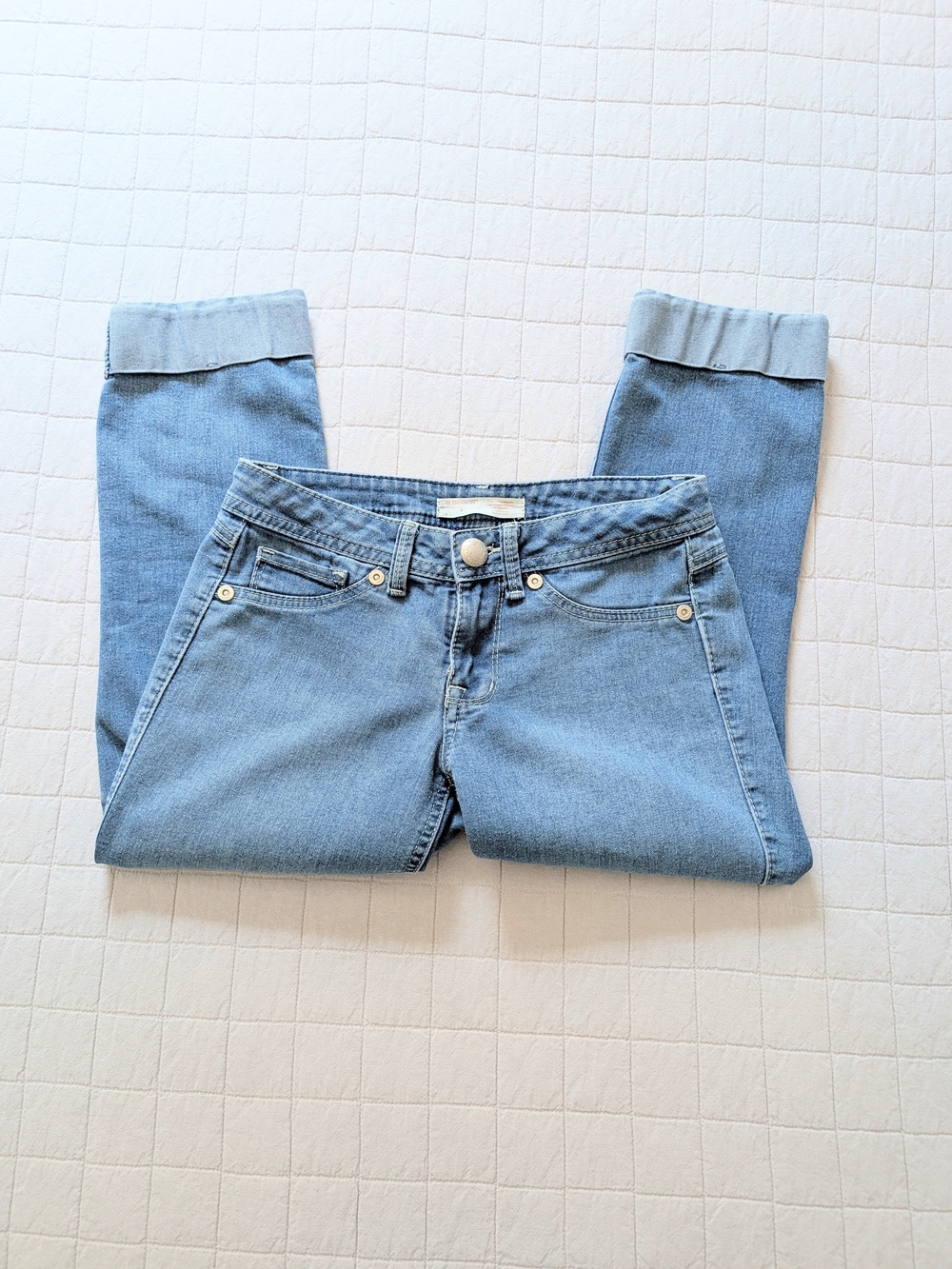 Cuffed Denim Crop Jean